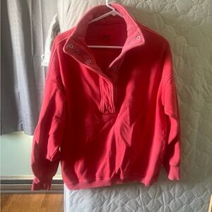 aerie getaway quarter snap sweatshirt